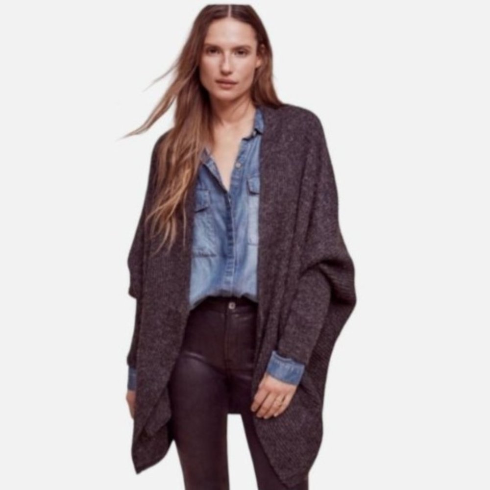 Sleeping on Snow Anthropologie Primula Cocoon Cardigan Womens S Gray Wool Blend